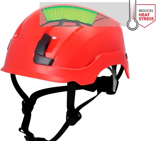 General Electric GH401 Non-Vented Safety Helmet, 4-Point Adjustable Ratchet Suspension, Red