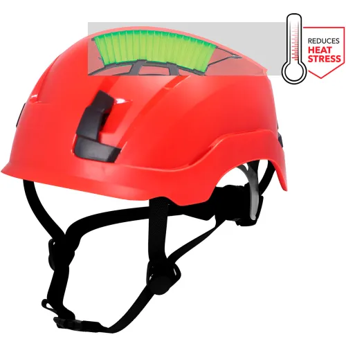 General Electric GH401 Non-Vented Safety Helmet, 4-Point Adjustable Ratchet Suspension, Red
