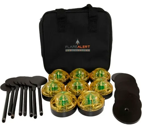 FlareAlert Pro Battery Powered LED Emergency 8 Beacon Kit, Yellow, B8-FP-Y