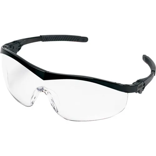 MCR Safety® ST110 Safety Glasses ST1 Series, Black Frame, Clear Lens.