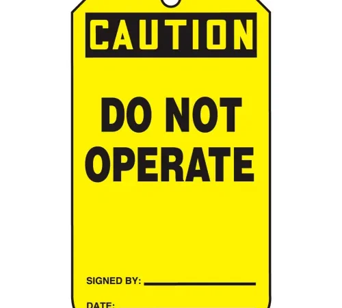Accuform MDT621CTP Caution Do Not Operate Tag, PF-Cardstock, 25/Pack