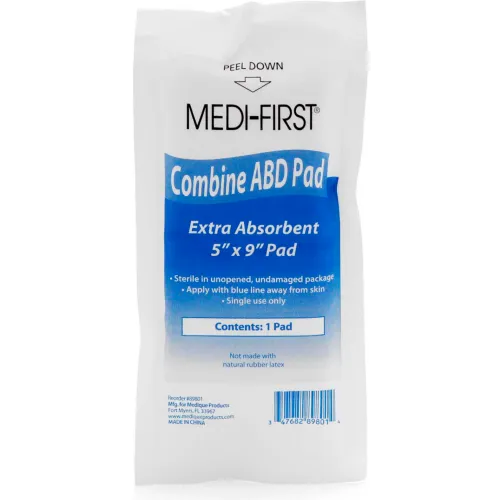 Medi-First® Sterile ABD Pads, 5"x 9", 89801 - Pkg Qty 25