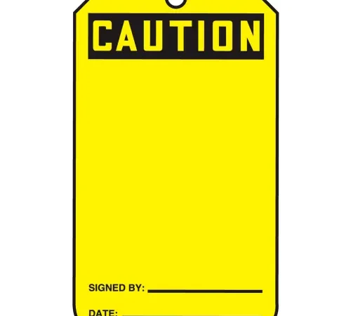 Accuform MGT200CTP Caution Tag, Caution, PF-Cardstock, 25/Pack