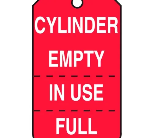 Accuform MGT206CTP Cylinder Empty In Use Full Tag, PF-Cardstock, 25/Pack