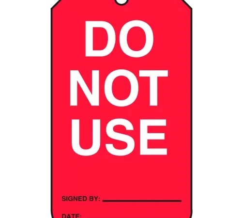 Accuform MGT219CTP Do Not Use Tag, PF-Cardstock, 25/Pack
