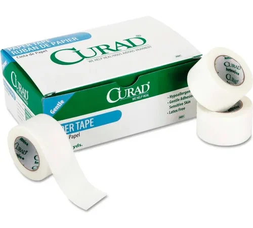 Curad® Paper Adhesive Tape, 2" x 10 yds, White, 6/Pack