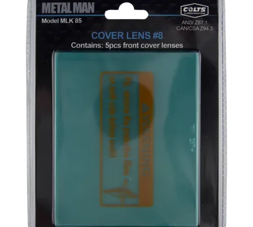 Metal Man® Front Cover Protective Lens For Auto Darkening Welding Helmets, 4"L x 3-5/8"W - 5 Pk