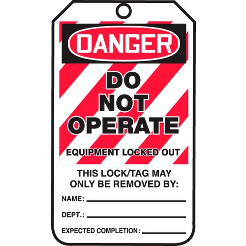 Accuform MLT405CTP Lockout Tag, Danger Do Not Operate, PF-Cardstock, 25/Pack