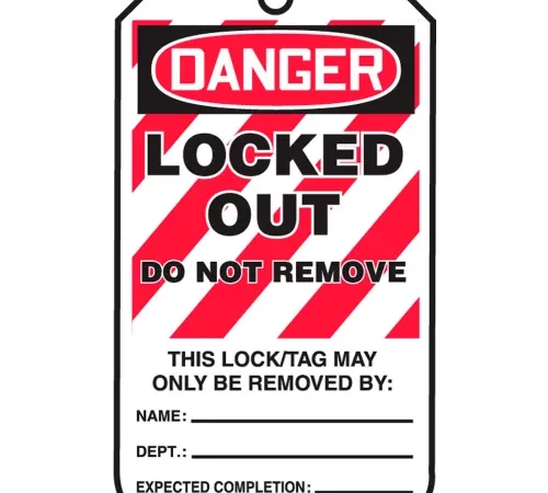 Accuform MLT418CTP Lockout Tag, Danger Locked Out Do Not Remove Tag, PF-Cardstock, 25/Pack