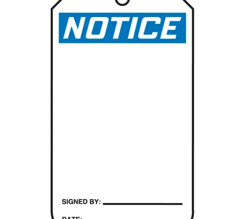 Accuform MNT101CTP Safety Tag, Notice, PF-Cardstock, 25/Pack