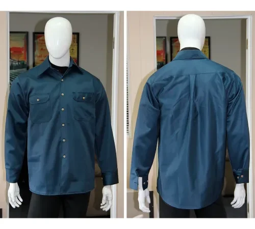 Chicago Protective Apparel Vinex® Flame Resistant Work Shirt, Navy Blue