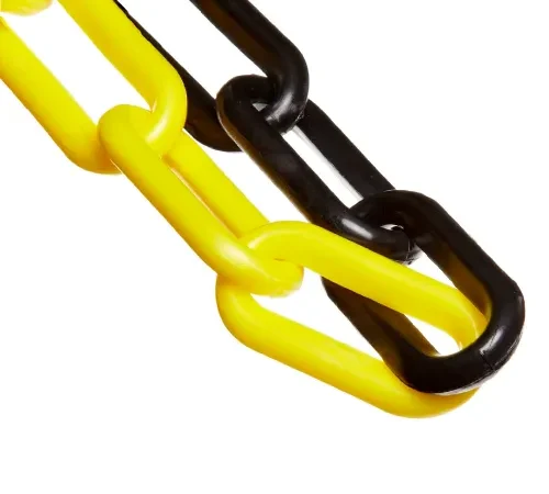 Mr. Chain® Plastic Barrier Chain, 1-1/2" x 50', Black/Yellow