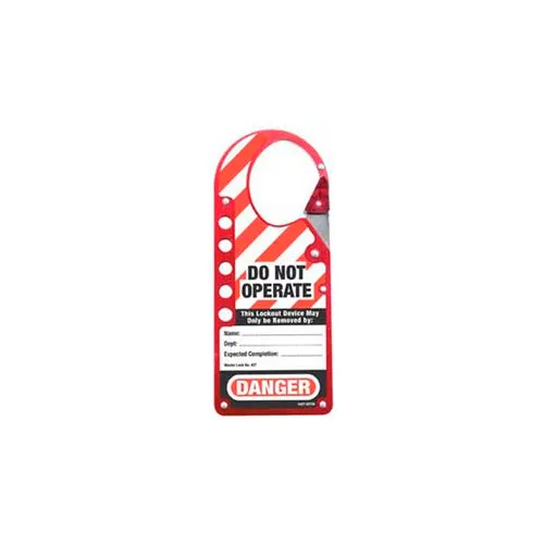 Master Lock® Lockout Hasp, Anodized Aluminum, Labelled, 2-7/8"W X 7"L, Red