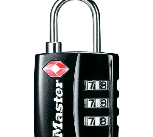 Master Lock® No. 4680DBLK TSA-Accept Combination Zinc Padlock - 1-3/16"W - Black - Pkg Qty 4