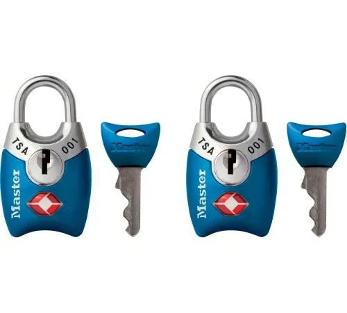 Master Lock® No. 4689T TSA-Accept Keyed-Alike Metal Padlock, 1"W Assorted Colors - Pkg Qty 4