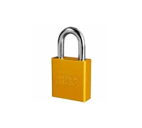 American Lock® No. A1265YLW High Security Solid Aluminum Padlock 6 Pin Cylinders - Yellow - Pkg Qty 24