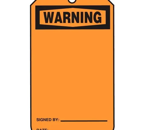 Accuform MWGT205PTP Warning Tag, RP-Plastic, 25/Pack