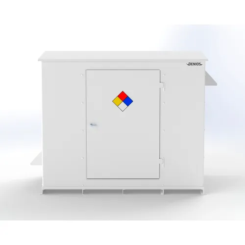 Denios N-Series 11' 11"W x 5' 10"D x 8' 2"H, Non-Combustible Outdoor Storage Building For 8 Drums