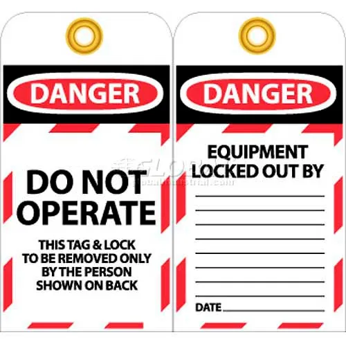 NMC LOTAG10-25 Tags, Do Not Operate, 6" X 3", White/Red/Black, 25/Pk