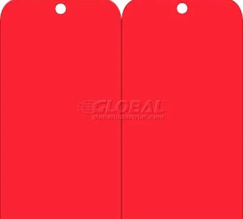 NMC RPT157 Tags, Blank, 6" X 3", Red, 25/Pk