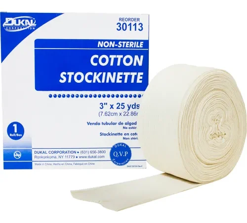Dukal Stockinette, 3" x 25 Yards, Cotton, 6 Roll/Case