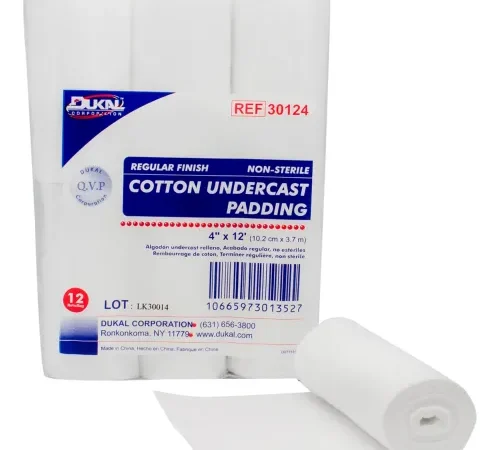Dukal Cotton Undercast Padding, Regular Finish, 4" x 4 Yards, 12 Roll/Bag, 6 Bag/Case