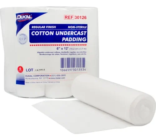 Dukal Cotton Undercast Padding, Regular Finish, 6" x 4 Yards, 6 Roll/Bag, 6 Bag/Case