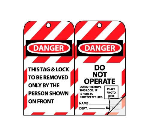 Jumbo Self-Laminating Lockout Tags - Danger Do Not Operate