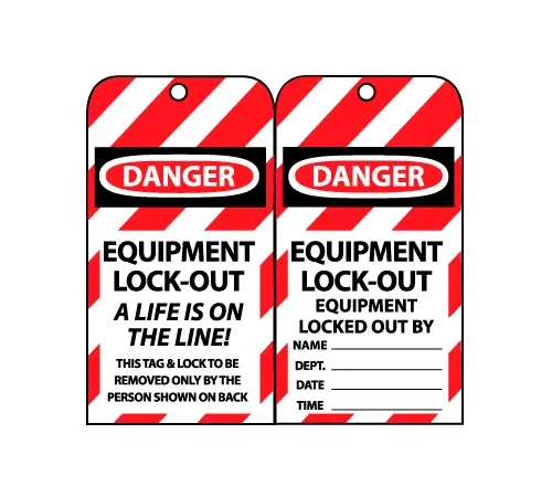 NMC™ Equipment Lockout Tags, A Life Is On The Line