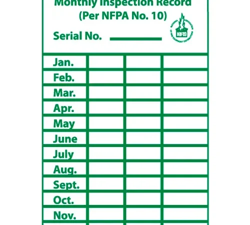 Monthly Inspection Record Label