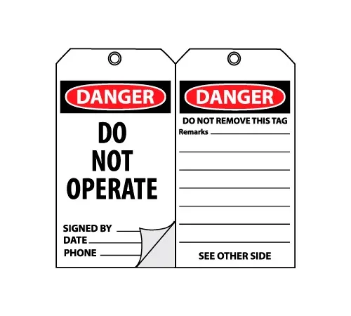 Self-Laminating Lockout Tags - Do Not Operate