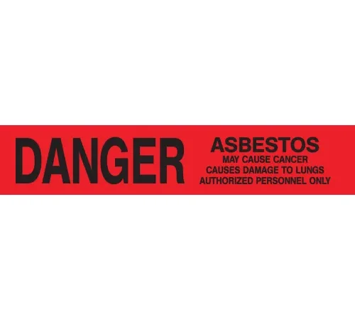 NMC 3"W x 1000'L Red Barricade Tape, " Danger Asbestos Hazard"