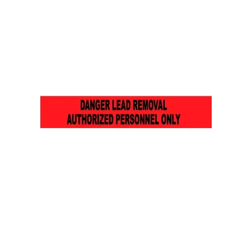NMC 3"W x 1000'L Red Barricade Tape, " Danger Lead Removal Authorized Personnel Only"