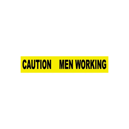 NMC 3"W x 1000'L Yellow Barricade Tape, "Caution Men Working"