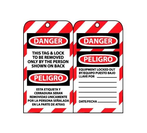 NMC™ SPLOTAG1 This Bilingual Lockout Tag & Lock To Be Removed Only By The Person Shown