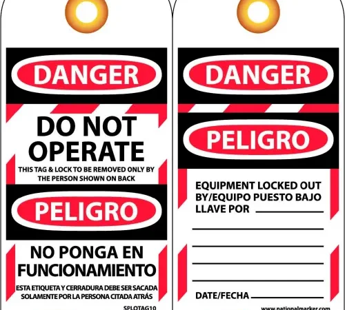 Bilingual Lockout Tags - Do Not Operate - Bloqueado No Ponga En Funcionamiento