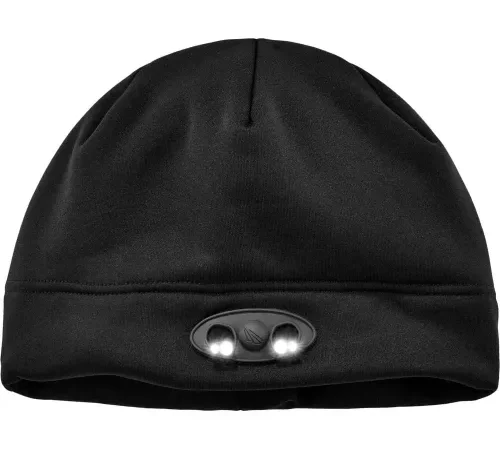 Ergodyne® N-Ferno® 6804 Skull Cap Beanie Hat With LED Lights, Black