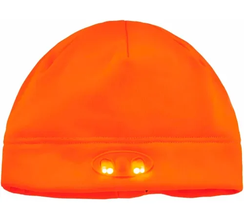 Ergodyne® N-Ferno® 6804 Skull Cap Beanie Hat With LED Lights, Orange