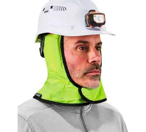 Ergodyne® N-Ferno® 6842 Winter Hard Hat Liner, 2-Layers, Shoulder Length, Lime