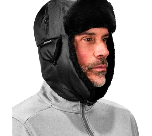 Ergodyne® N-Ferno® 6802Z Trapper Hat, Zippered, Black, S/M