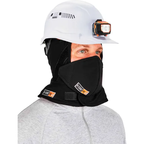 Ergodyne® N-Ferno® 6876 Winter Hard Hat Liner Kit, FR, 2-Layer, Mouthpiece, Black