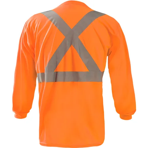 OccuNomix Long Sleeve Wicking Birdseye X-Back T-Shirt, S, Orange - Image 2