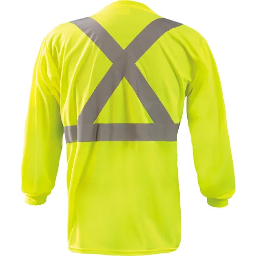 OccuNomix Long Sleeve Wicking Birdseye X-Back T-Shirt, 5XL, Yellow - Image 2