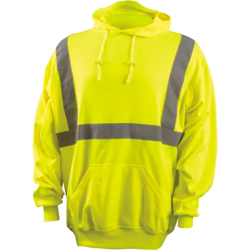 OccuNomix Classic Lightweight Hoodie, Class 2, Hi-Vis Yellow, ANSI, Class 2, M, LUX-SWTLH-YM