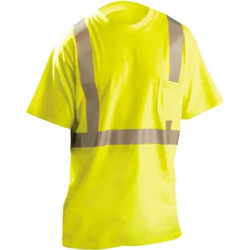 OccuNomix Flame Resistant Short Sleeve T-Shirt, Class 2, ANSI, Hi-Vis Yellow, 4XL, LUX-TP2/FR-Y4X