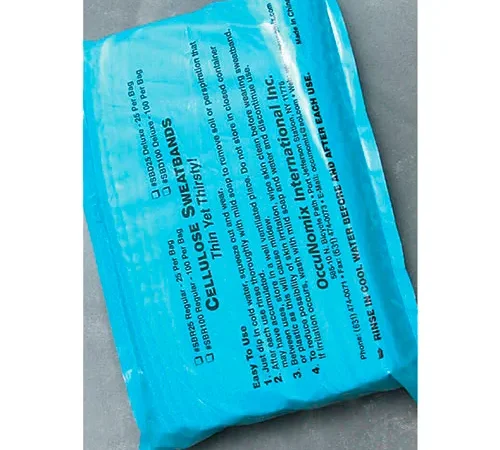 OccuNomix Traditional Deluxe Absorbent Cellulose Sweatbands Blue, 100/Pack, SBD100
