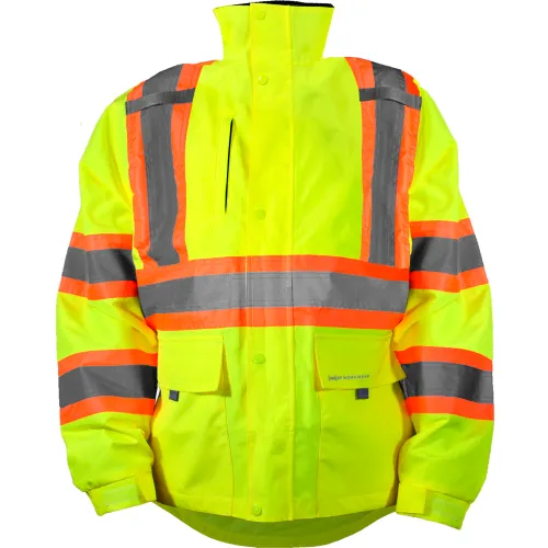 OccuNomix Rip-Stop 2 Tone X-Back Rain Jacket, Class 3, M, Yellow - Image 3
