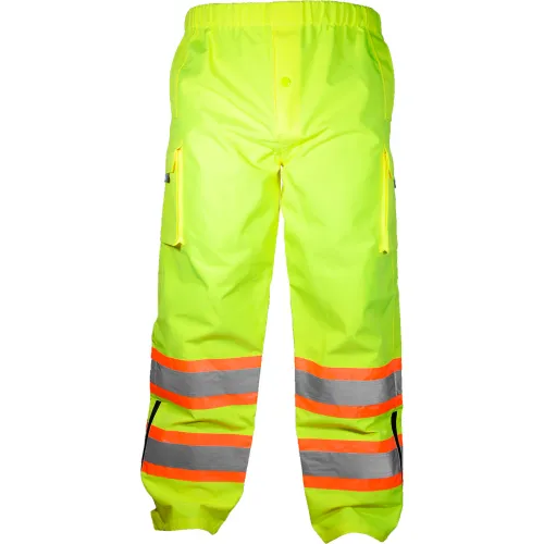 OccuNomix Rip-Stop 2-Tone Breathable Rain Pant, Class E, M, Yellow