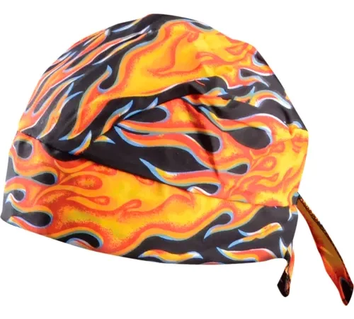 OccuNomix Deluxe Tie Hat With Elastic Rear Band Flame, 12 Pack, TN6-FLA - Pkg Qty 12