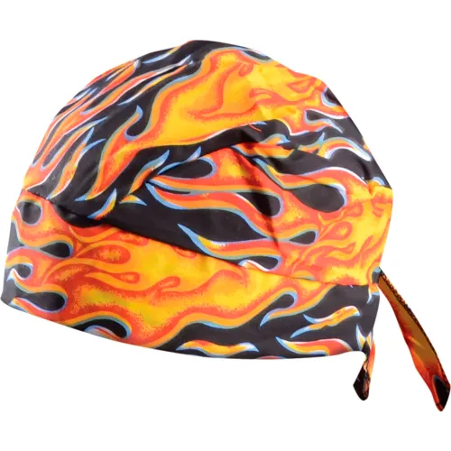 OccuNomix Deluxe Tie Hat With Elastic Rear Band Flame, 12 Pack, TN6-FLA - Pkg Qty 12